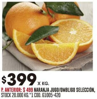 Coto NARANJA JUGO/OMBLIGO SELECCIÓN oferta