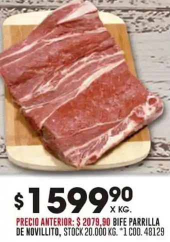 Coto BIFE PARRILLA DE NOVILLITO oferta