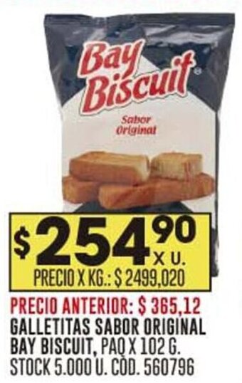 Coto \GALLETITAS SABOR ORIGINAL BAY BISCUIT, PAQ X 102 G oferta