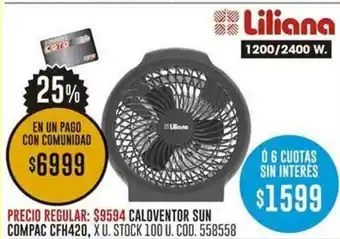 Coto CALOVENTOR SUN COMPAC CFH420, X U. STOCK 100 U. COD. 558558 oferta