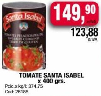 Maxiconsumo TOMATE SANTA ISABEL x 400 grs. oferta