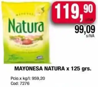 Maxiconsumo MAYONESA NATURA x 125 grs. oferta