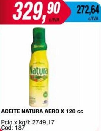 Maxiconsumo ACEITE NATURA AERO X 120 cc oferta