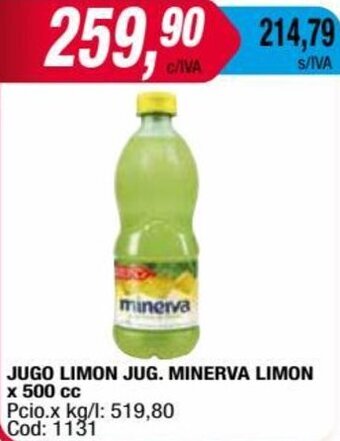 Maxiconsumo JUGO LIMON JUG. MINERVA LIMON x 500 cc oferta
