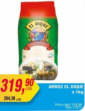 Maxiconsumo ARROZ EL DIQUE x 1kg oferta
