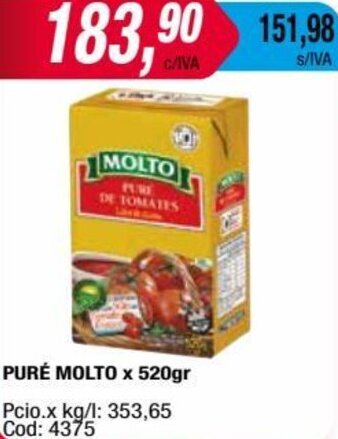 Maxiconsumo PURÉ MOLTO x 520gr oferta