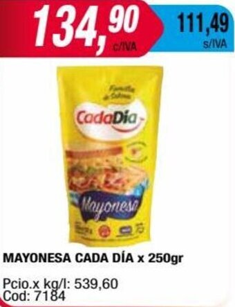 Maxiconsumo MAYONESA CADA DÍA x 250gr oferta