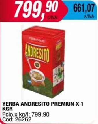 Maxiconsumo YERBA ANDRESITO PREMIUN X 1 KGR oferta