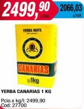 Maxiconsumo YERBA CANARIAS 1 KG oferta