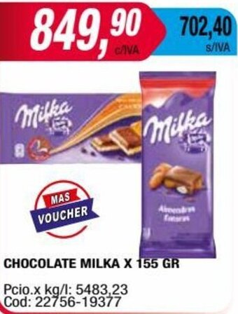 Maxiconsumo CHOCOLATE MILKA LEGER X 50 GR oferta