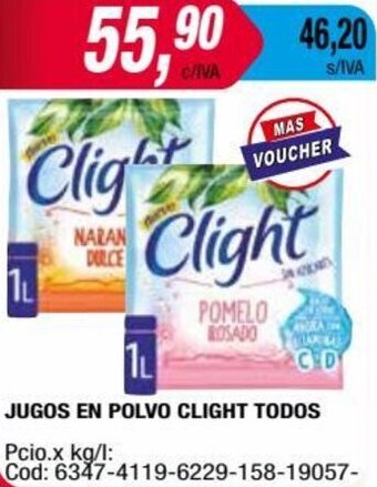 Maxiconsumo JUGOS EN POLVO CLIGHT TODOS oferta