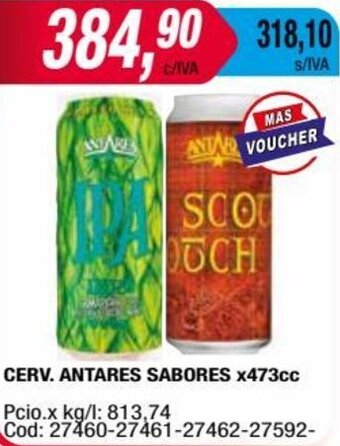 Maxiconsumo CERV. ANTARES SABORES x473cc oferta
