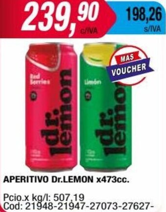Maxiconsumo APERITIVO Dr.LEMON x473cc. oferta