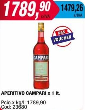 Maxiconsumo APERITIVO CAMPARI x 1 It. oferta