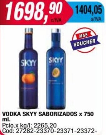 Maxiconsumo VODKA SKYY SABORIZADOS x 750 ml. oferta