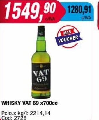 Maxiconsumo WHISKY VAT 69 x700cc oferta
