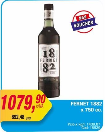 Maxiconsumo FERNET 1882 x 750 cc. oferta