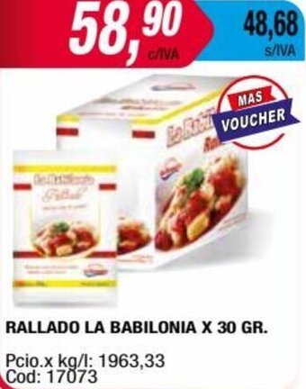 Maxiconsumo RALLADO LA BABILONIA X 30 GR. oferta