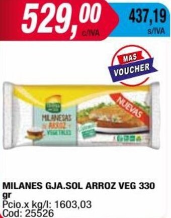 Maxiconsumo MILANES GJA.SOL ARROZ VEG 330 gr oferta