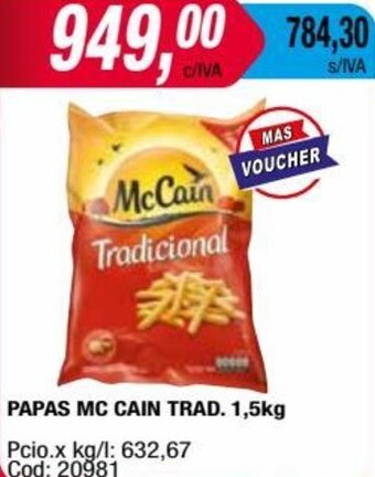 Maxiconsumo PAPAS MC CAIN TRAD. 1,5kg oferta