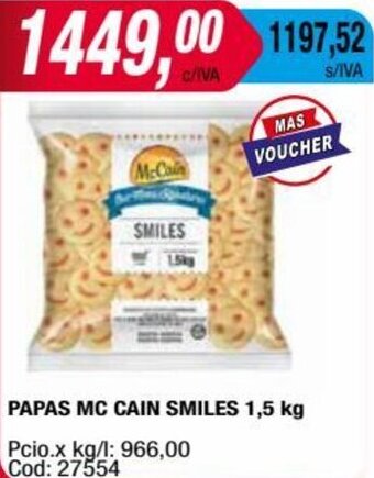 Maxiconsumo PAPAS MC CAIN SMILES 1,5 kg oferta