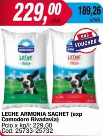 Maxiconsumo LECHE ARMONIA SACHET (exp Comodoro Rivadavia) oferta