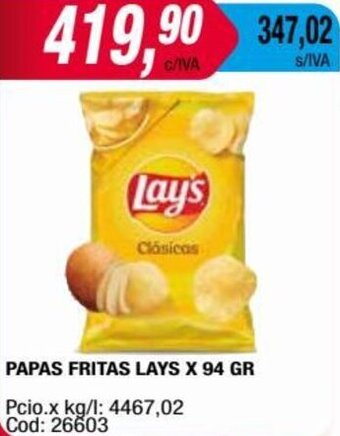 Maxiconsumo PAPAS FRITAS LAYS X 94 GR oferta