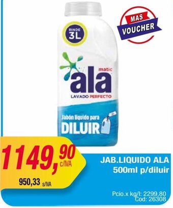 Maxiconsumo JAB.LIQUIDO ALA 500ml p/diluir oferta