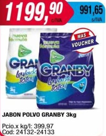 Maxiconsumo JABON POLVO GRANBY 3kg oferta