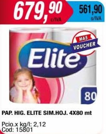 Maxiconsumo PAP. HIG. ELITE SIM.HOJ. 4X80 mt oferta