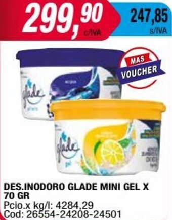 Maxiconsumo DES.INODORO GLADE MINI GEL X 70 GR oferta