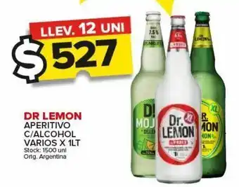 Carrefour Maxi Aperitivo dr. lemon c/alcohol vs sabores x 1l oferta