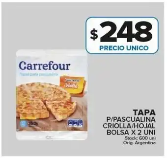 Carrefour Maxi Tapa p/pascualina criolla/hojaldre carrefour bolsa x 2uni oferta