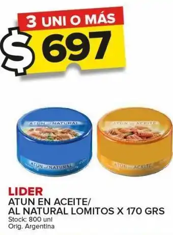 Carrefour Maxi Atún lider en aceite/al natural lomitos x 170g oferta
