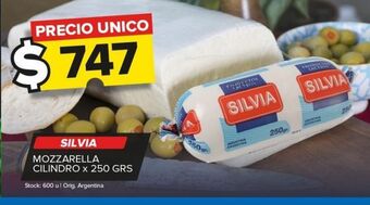 Carrefour Maxi Mozzarella silvia cilindro 250g oferta