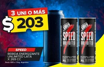 Carrefour Maxi Bebida energética speed unlimited lata x 269cc oferta