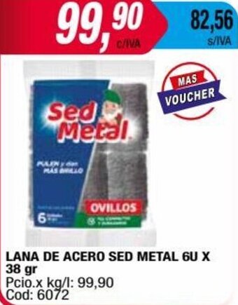 Maxiconsumo LANA DE ACERO SED METAL 6U X 38 gr oferta
