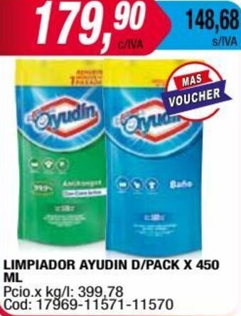 Maxiconsumo LIMPIADOR AYUDIN D/PACK X 450 ML oferta