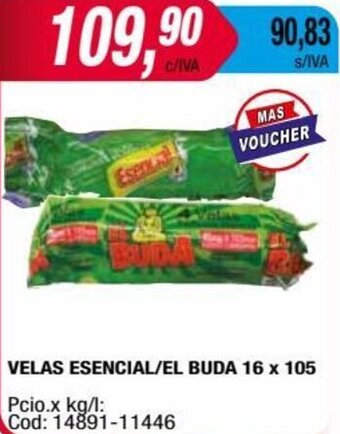 Maxiconsumo VELAS ESENCIAL/EL BUDA 16 x 105 oferta