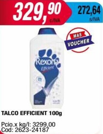 Maxiconsumo TALCO EFFICIENT 100g oferta