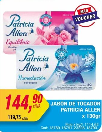 Maxiconsumo JABÓN DE TOCADOR PATRICIA ALLEN x 130gr oferta