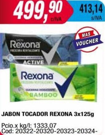 Maxiconsumo JABON TOCADOR REXONA 3x125g oferta