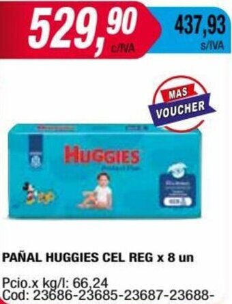 Maxiconsumo PAÑAL HUGGIES CEL REG x 8 un oferta