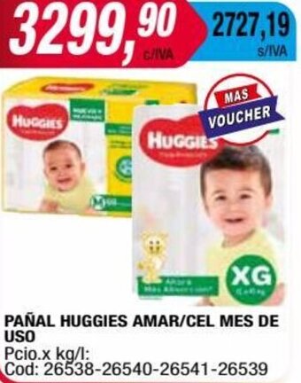 Maxiconsumo PAÑAL HUGGIES AMAR/CEL MES DE USO oferta