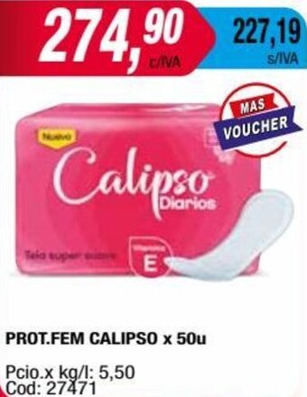Maxiconsumo PROT.FEM CALIPSO x 50u oferta