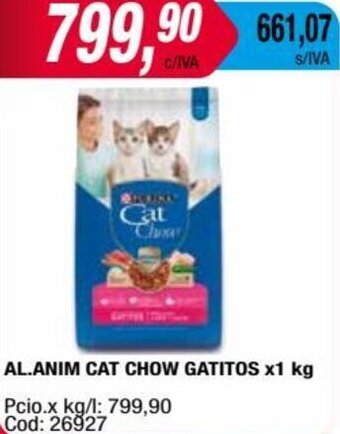 Maxiconsumo AL.ANIM CAT CHOW GATITOS x1 kg oferta