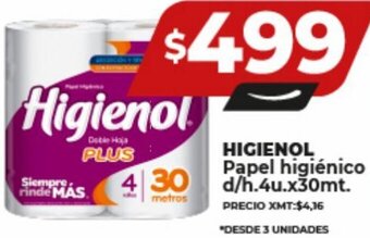 Supermayorista Vital HIGIENOL Papel higiénico d/h.4u.x30mt. oferta