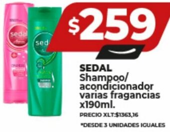 Supermayorista Vital SEDAL Shampoo/ acondicionador varias fragancias x190ml. oferta