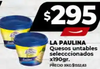 Supermayorista Vital LA PAULINA Quesos untables selecccionados x190gr. oferta