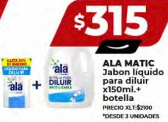 Supermayorista Vital ALA MATIC Jabon líquido para diluir x150ml.+ botella oferta